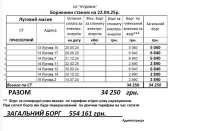 Борги Лугових 